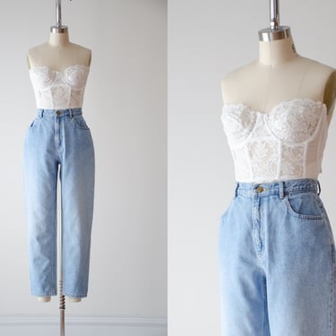 straight leg jeans | 80s 90s vintage LizWear Liz Claiborne faded high rise relaxed fit ankle straight leg jeans 