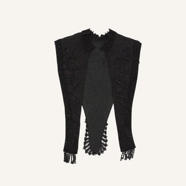 Antique LT Victorian Mourning shawl 