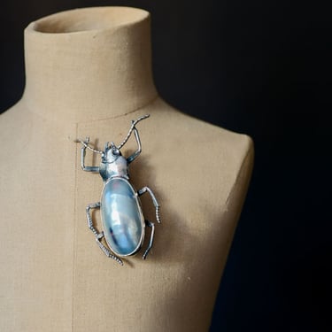 Sterling Silver and Resin Bug Brooch