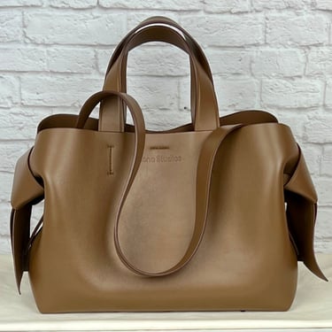 Acne Studios Musubi Leather Tote Bag, Camel Brown