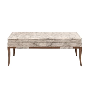 Tommi Parzinger Elegant Upholstered Bench with Tapering Legs 1950s