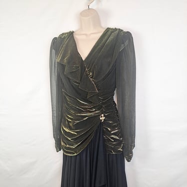 Vintage 80s Gold & Black Dress 