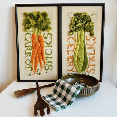Carrot and Celery Framed Crewels