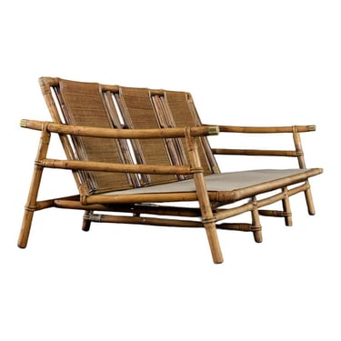 John Wisner for Ficks Reed Far Horizons Collection Bamboo Rattan Sofa 