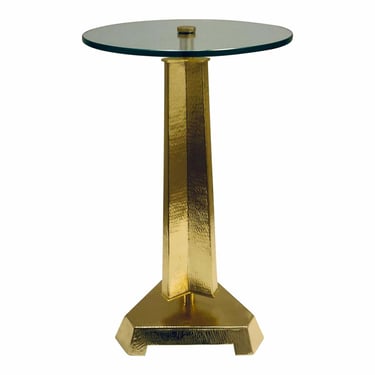 Global Views Modern Textured Tapered Tripod Brass Finished Side Table