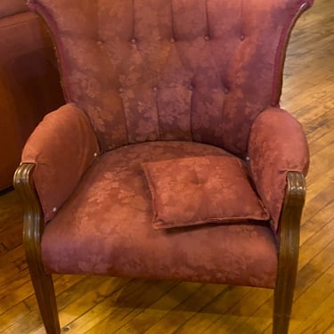 Burgundy Barrell Back Arm Chair