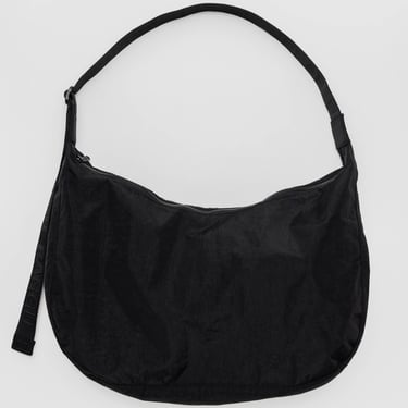 Large Nylon Crescent Bag in Black