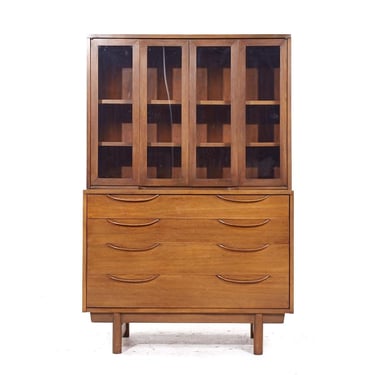 Lawrence Peabody for Nemschoff Mid Century Walnut Credenza and Hutch - mcm 