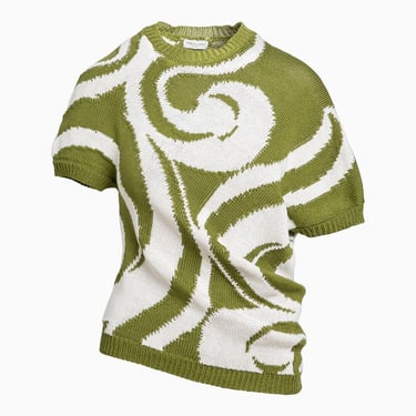 Dries Van Noten Green Cotton Jersey With Inlay Women