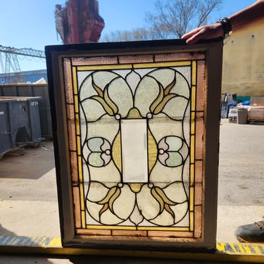 Stained Glass Panel with Victorian Design