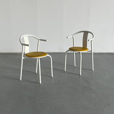 Pair of Vintage Ikea Postmodern Memphis MAXMO Metal Dining Chairs, 1980s IKEA 