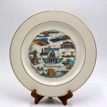 vintage Minnesota souvenir plate by Knowles 