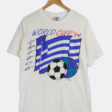 Vintage 1994 Greece World Cup T Shirt Sz L