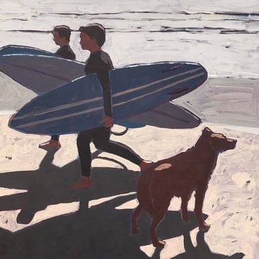 Surfers #16 - Original Acrylic Painting on Deep Edge Canvas, 20 x 20 