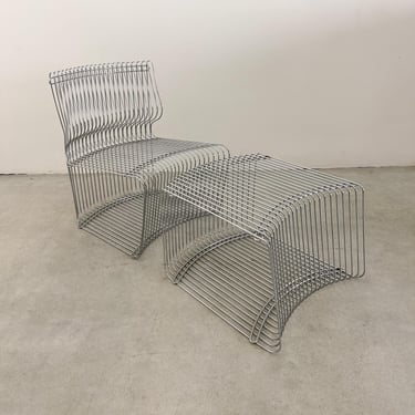 Vintage Verner Panton Pantonova lounge chair and ottoman 70s MCM 