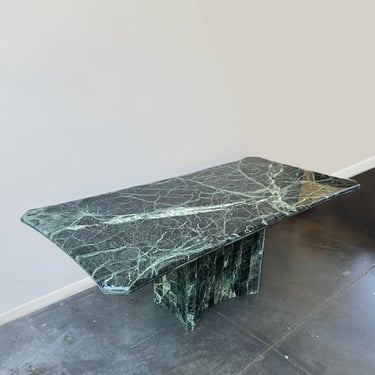 Vintage italian verde marble dining table 