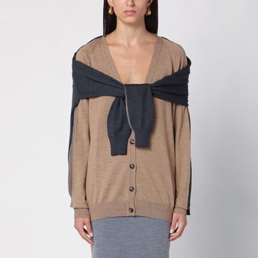 Moschino Beige/Grey Deconstructed Cardigan Women