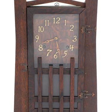 Arts and Crafts Oak Mantel Clock