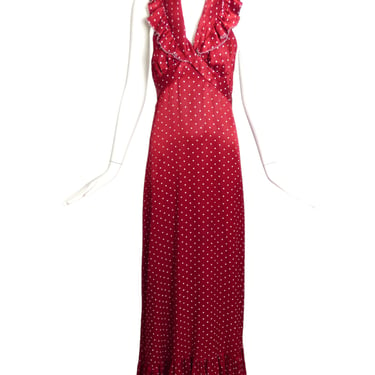 1970s Satin Halter Dress, Size 6