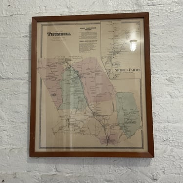 Antique Trumbull Map with Letter