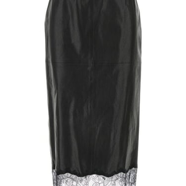 Blumarine Women 4L038a Leather Skirt W/Lace