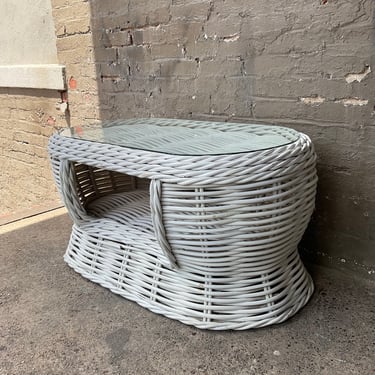 Painted Rattan Coffee Table