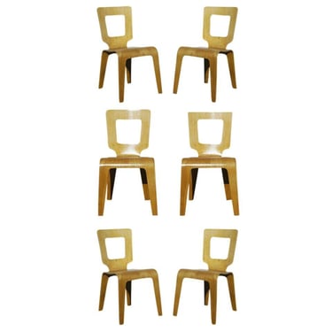 Rare Thaden-Jordan Furniture Bent Plywood Dining Chairs - Set of 6 