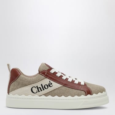 Chloe Lauren Sneaker In Linen And Leather Women