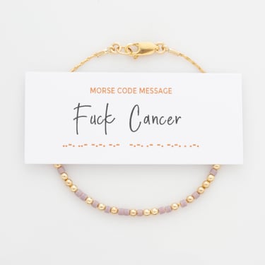 Fuck Cancer Morse Code Bracelet in 14K Gold filled or Sterling Silver, Bracelet for Support and Encouragement, Cancer Support Gift 