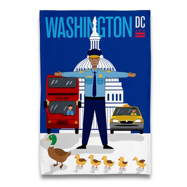 Ducklings at Washington DC National Mall Tea Towel