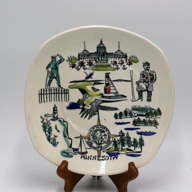 vintage stavangerflint minnesota souvenir plate/made in norway 