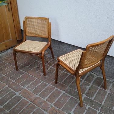 Vintage Bentwood Rattan Chairs, Thonet Mundus BL-16 dining chair by Mirjana Maracic, Mid Century Yugoslav Design, Beech Wood 1970s chairs 
