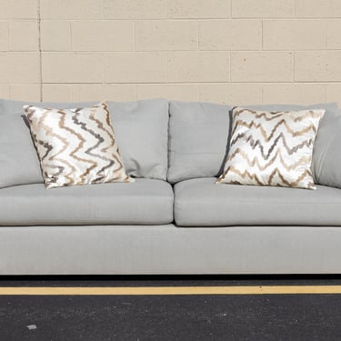 Modern Contemporary Transitional Baker Sofa Grey Cotton Linen 