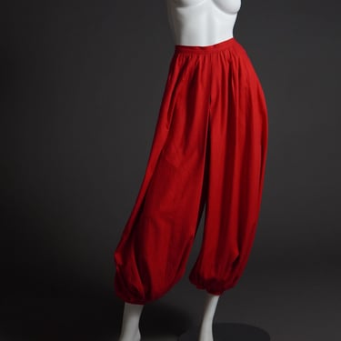 S/S 1980 Yves Saint Laurent Rive Gauche runway red balloon harem pants 