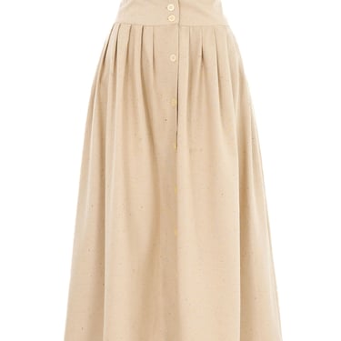 Raw Silk Midi Skirt