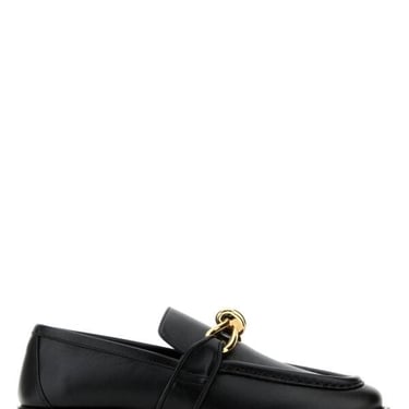 Bottega Veneta Women Black Leather Astaire Loafers