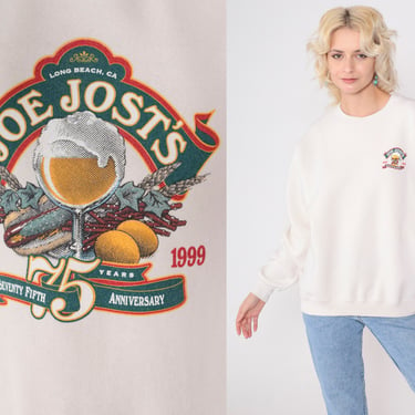 1999 Joe Jost's Sweatshirt 75th Anniversary Shirt 90s Long Beach California Tavern Bar Graphic 1990s Vintage Crewneck Off-White Logo Large L 
