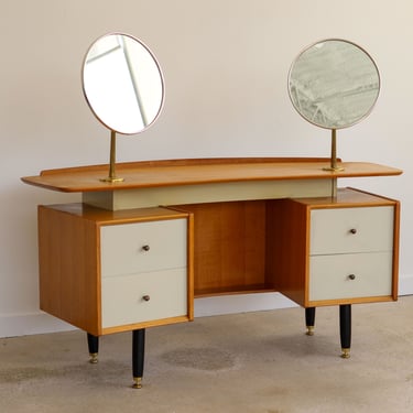 Mid-Century Modern Double Mirror Boomerang Vanity 