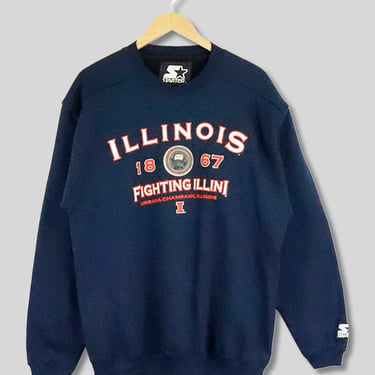 Vintage Deadstock Starter University Of Illinois Crewneck Sweatshirt Sz M