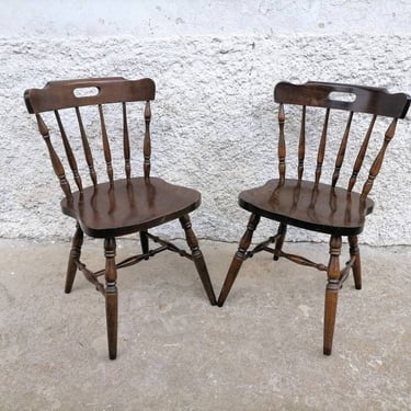 ONE Vintage Chair Left / Vintage Wooden Dark Brown Chairs/ 1 of 2 Wooden Chairs/Dining Chairs/ Vintage Furniture/ Yugoslavia Chairs/ 70s 