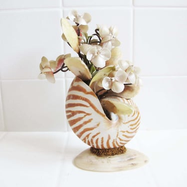 Vintage Seashell  Floral Bouquet Sculpture Art - Beach Comber Lover Gift - Nautical Beach House Academia Naturalist Decor 