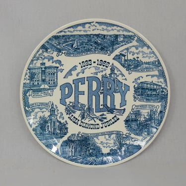 Vintage Perry Michigan Area Diamond Jubilee 1893-1968 Plate - Commemorative Plate - Morrice - 1 of 720 - 10" 