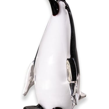 Murano Art Glass Penguin Figurine Sculpture with Original Tag 