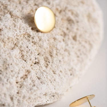 ADORN MEDIUM DISC EARRINGS - SOLID BRONZE