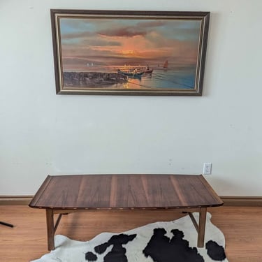 MCM Vintage Lane Vogue Collection Walnut Surfboard Coffee Table