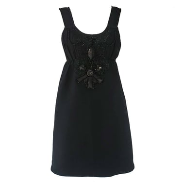 Hoss Intropia Black Cocktail Formal Dress Jeweled Beading 850.00 Dollar NWT Pockets SZ 4 