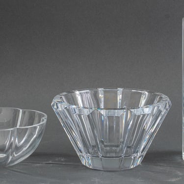 Baccarat &quot;Harmonie&quot; Crystal Vase &amp; 2 Crystal Bowls, Set of 3