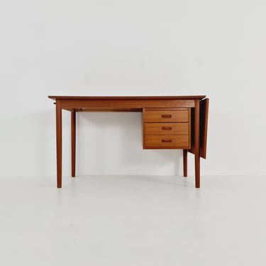 Mid century Danish leaf Drop teak desk By Arne Vodder for Sigh & sons, 1960s 