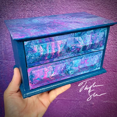 Paint Poured Jewelry Box