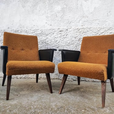 Vintage Pair of Cocktail Armchair/Mid Century Lounge Cocktail Armchair/Brown Armchair/ Vintage Furniture/Living Room Armchair/ Yugoslavia/70 